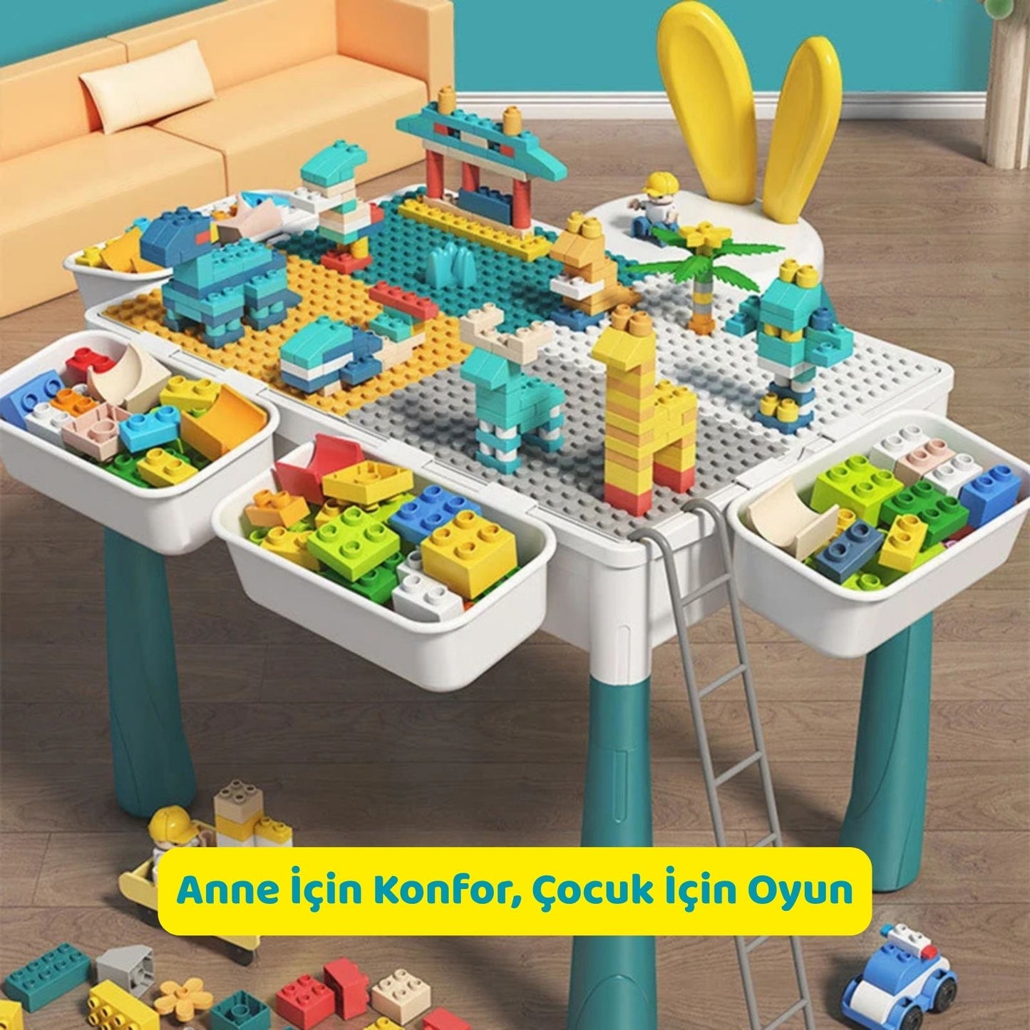 Çok Fonksiyonlu LEGO Uyumlu Çocuk Aktivite Masası