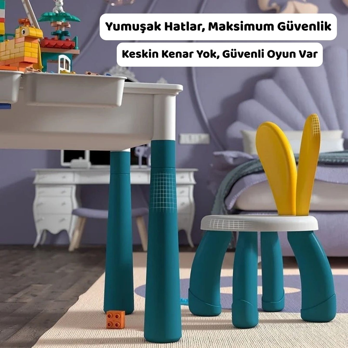 Çok Fonksiyonlu LEGO Uyumlu Çocuk Aktivite Masası