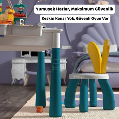Çok Fonksiyonlu LEGO Uyumlu Çocuk Aktivite Masası