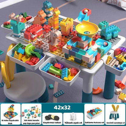 Çok Fonksiyonlu LEGO Uyumlu Çocuk Aktivite Masası